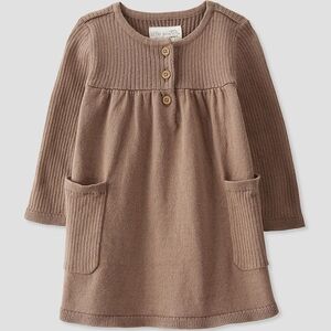 Little Planet by Carter's Organic Cotton Sweater Knit Long Sleeve Henley Dress